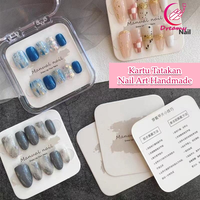 Kuku Palsu Fake Nails 2sisi / Kertas Dudukan Press On Nails Kuku Palsu Fake Nail Art Card