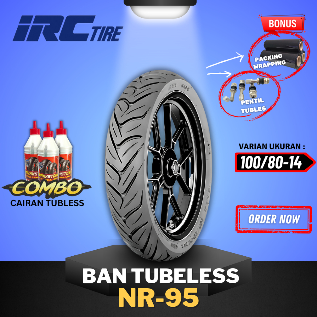 [READY COD] BAN IRC NR95 TUBELESS RING 14 100/80-14  / BAN IRC TUBELESS RING 14 / BAN IRC NR95 TL / 