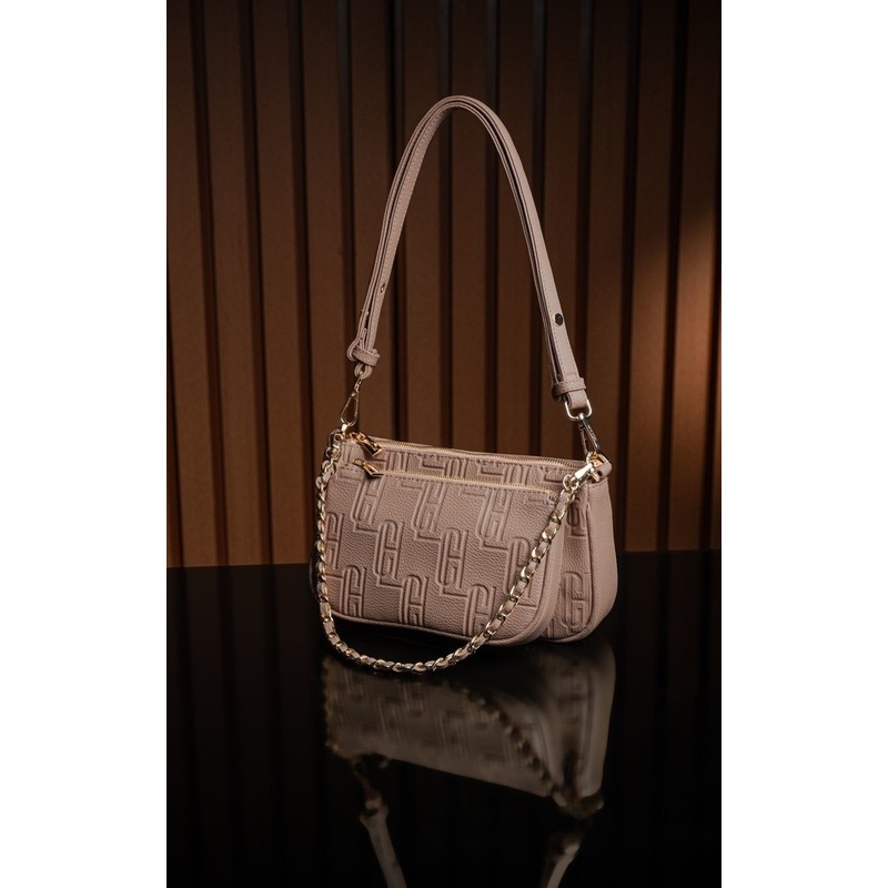 Heylocal - HLC Embossed Multi Pouch Bag - Cream Medium / Tas Wanita