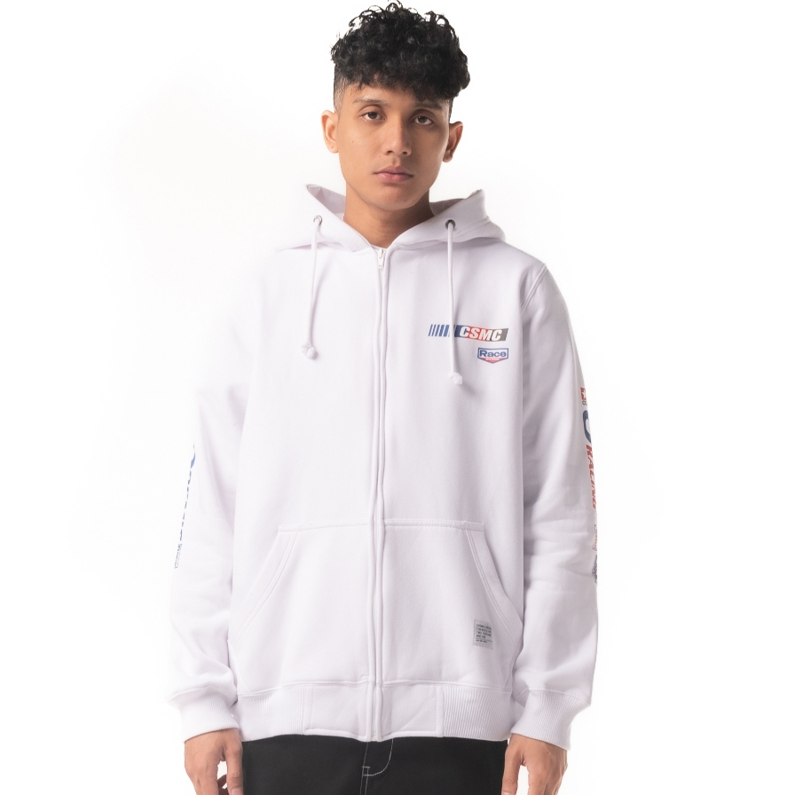 Cosmic Sweater Hoodie Zipper Pria HEITOR WHITE