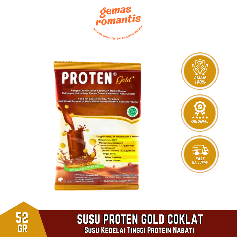 

Proten Gold Coklat Sachet 52 Gram Susu Kedelai Protein Nabati Rasa Chocolate