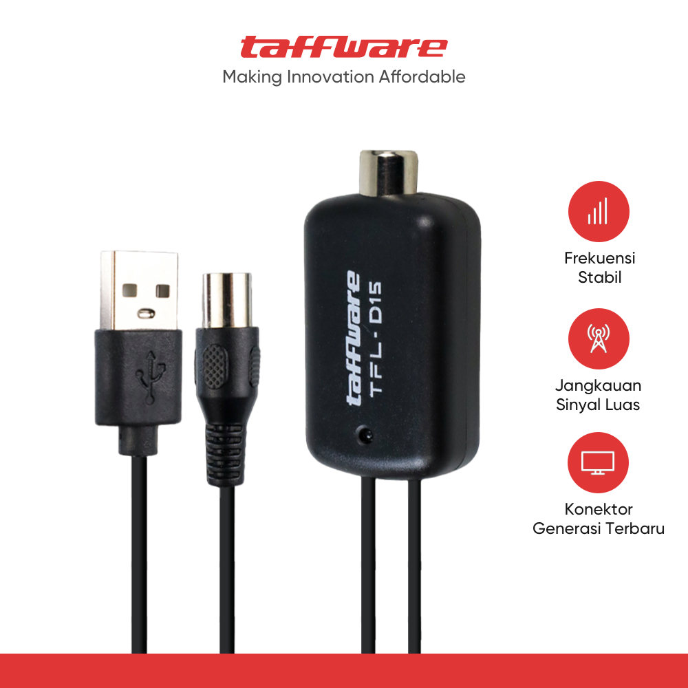 Booster penguat sinyal TV - Taffware Penguat Sinyal Antena TV for Digital TV TFL-D15