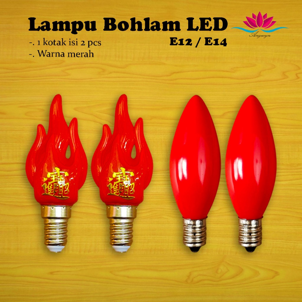 Lampu Sembahyang Bohlam LED Energi Warna Merah