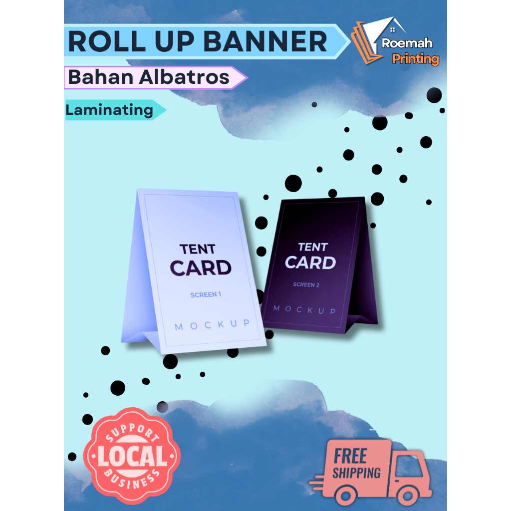 Cetak Tent Card Segitiga Custom - Roemah Printing