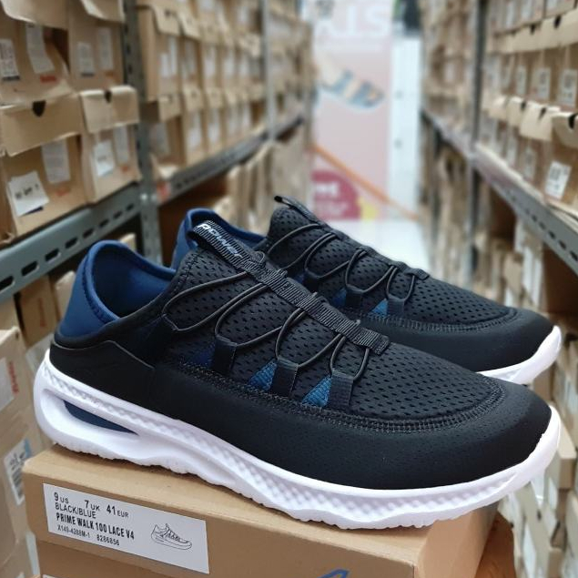 Bata Sepatu Sneakers Pria POWER WALK 100 LACE V4 Duo Foam Black/Blue