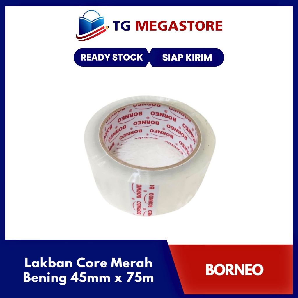 

Lakban Borneo CORE MERAH Bening 45mm x 75m