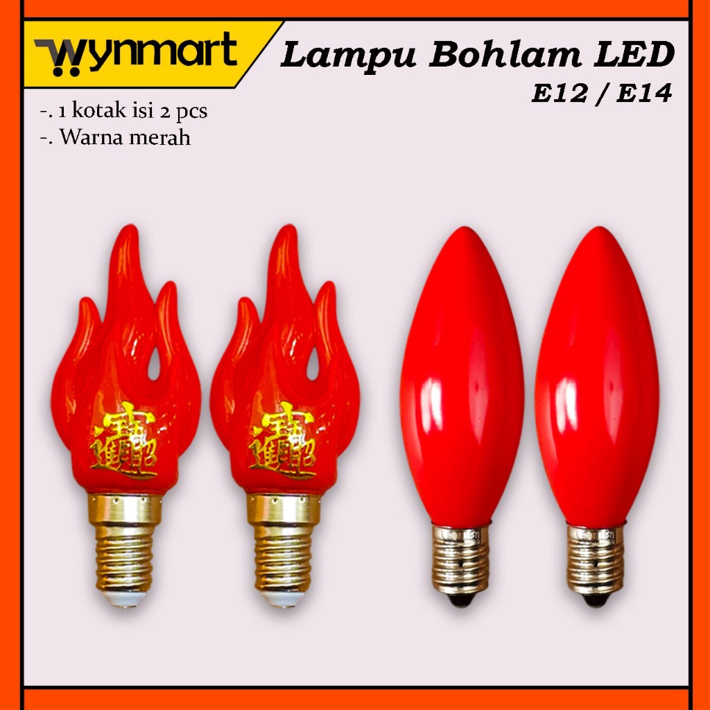 Lampu Sembahyang Bohlam LED Energi Warna Merah