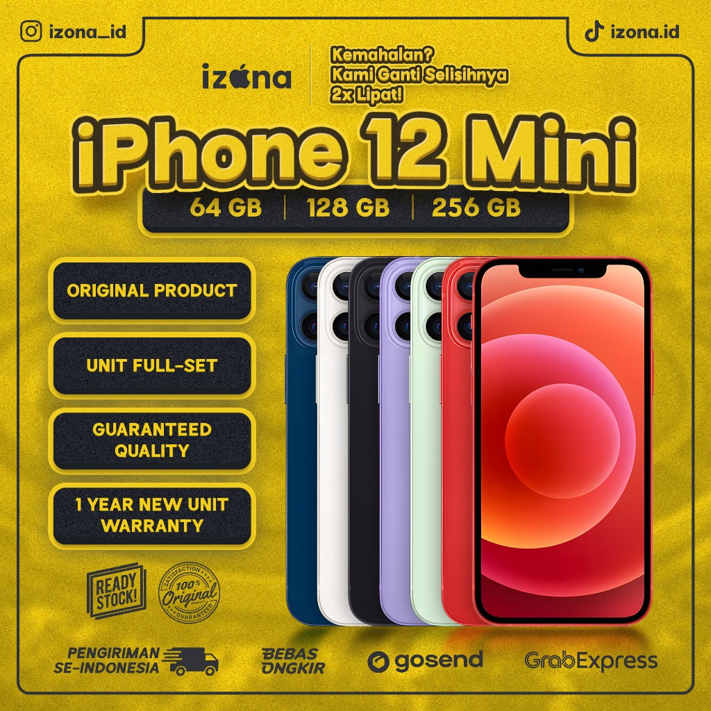 IPHONE 12 MINI 64 256 512GB SECOND INTER IBOX ORIGINAL FULLSET BERGARANSI