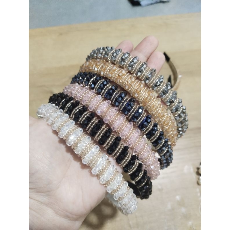 Bando Korea Blink blink Bandana mata mutiara berkilau