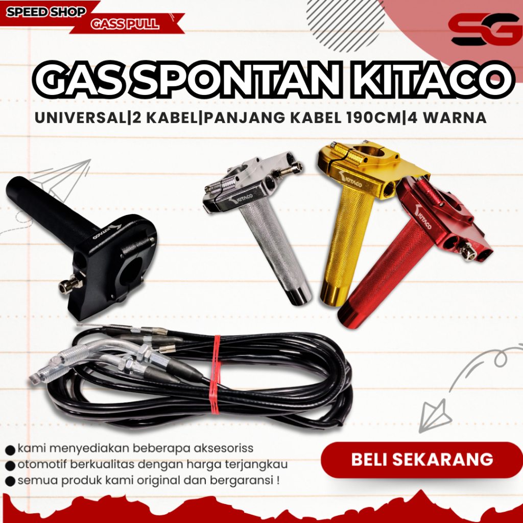 GAS SPONTAN KITACO 2 KABEL UNIVERSAL TRHOTTLE GAS SPONTAN 2KABEL SET UNIVERSAL VARIO VIXION BEAT PCX