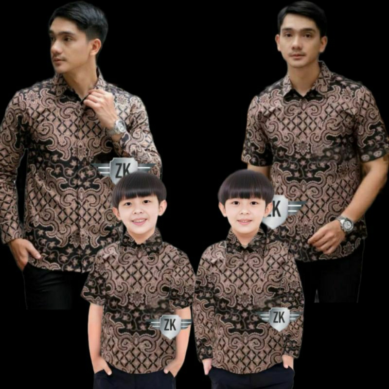 Kemeja Batik Anak Laki Laki Lengan Panjang Couple Batik Ayah Dan Anak Cowok