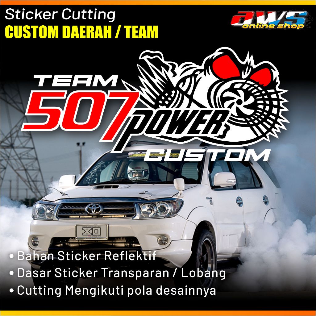 Sticker Cutting 507 Power Custom Text