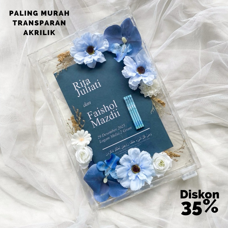Free Packing Kayu  Mahar Akrilik Mahar Murah Mahar Nikah Mahar Pernikahan Mahar Transparan