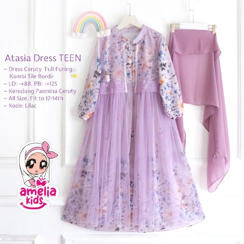 (COD) Amor dress kids syar'i/ sena dress kids ORI Amelia kids/ atasia dress teen kids/delima gamis a