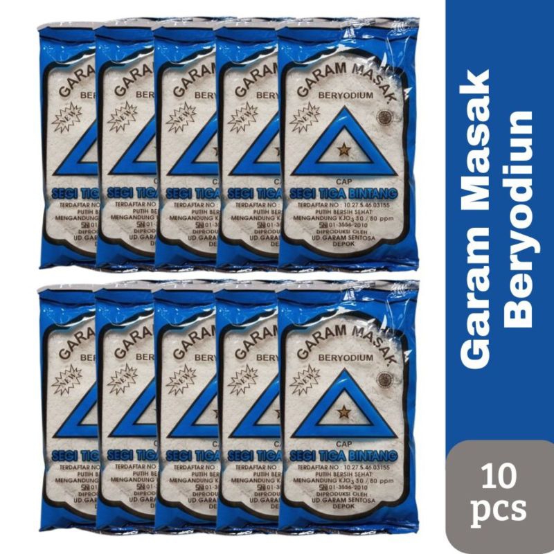 

(10pcs) Garam Masak Beryodium Cap Segi Tiga Bintang - Garam Meja