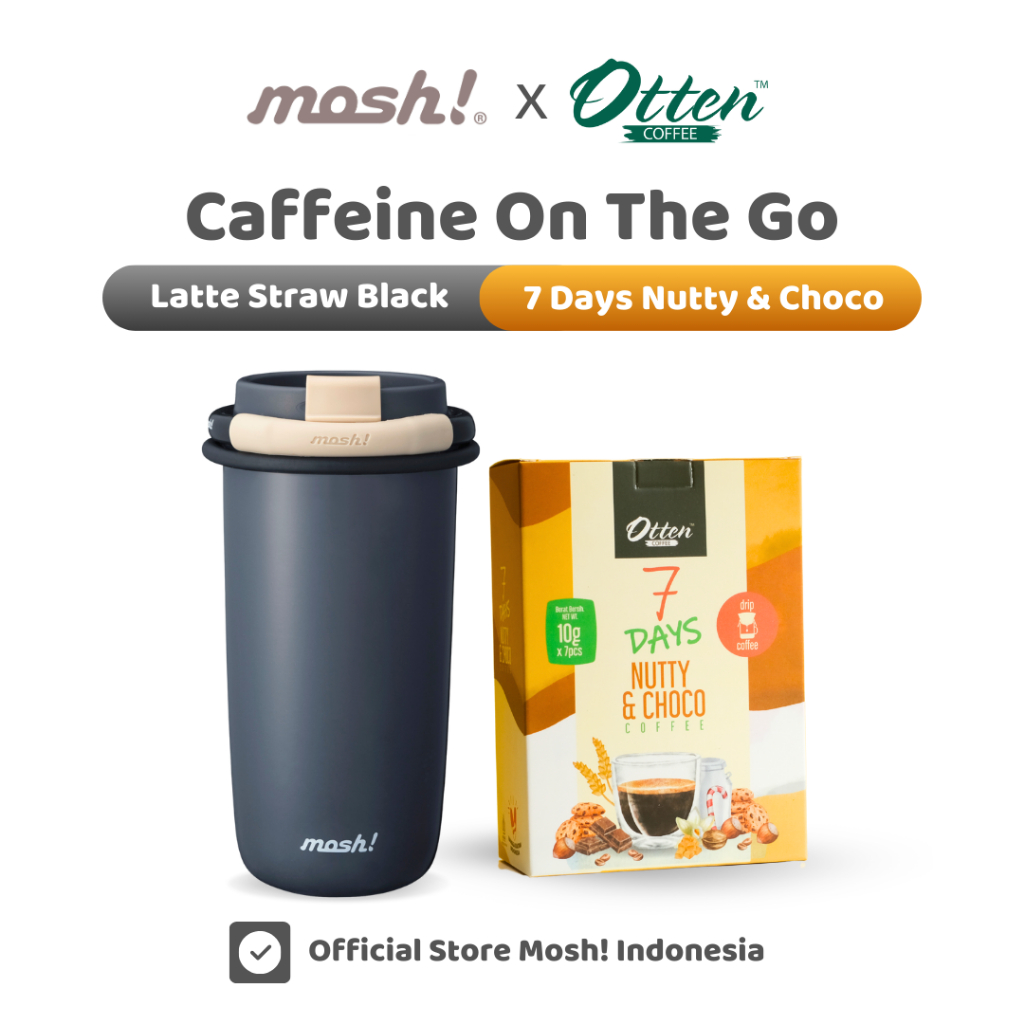 Limited Package Caffeine on the Go Mosh Latte Straw Tumbler 480ml & Otten 7 days Drip Coffee