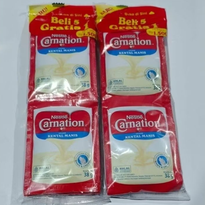 

Carnation Susu Kental Manis Krimer 38gr Sachet 1 pak isi 6