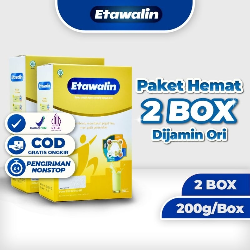 

2 Box ETAWALIN 200gr Susu Etawa Herbal Mengatasi Nyeri Sendi, Asam Urat, Serta Menguatkan Tulang & Sendi