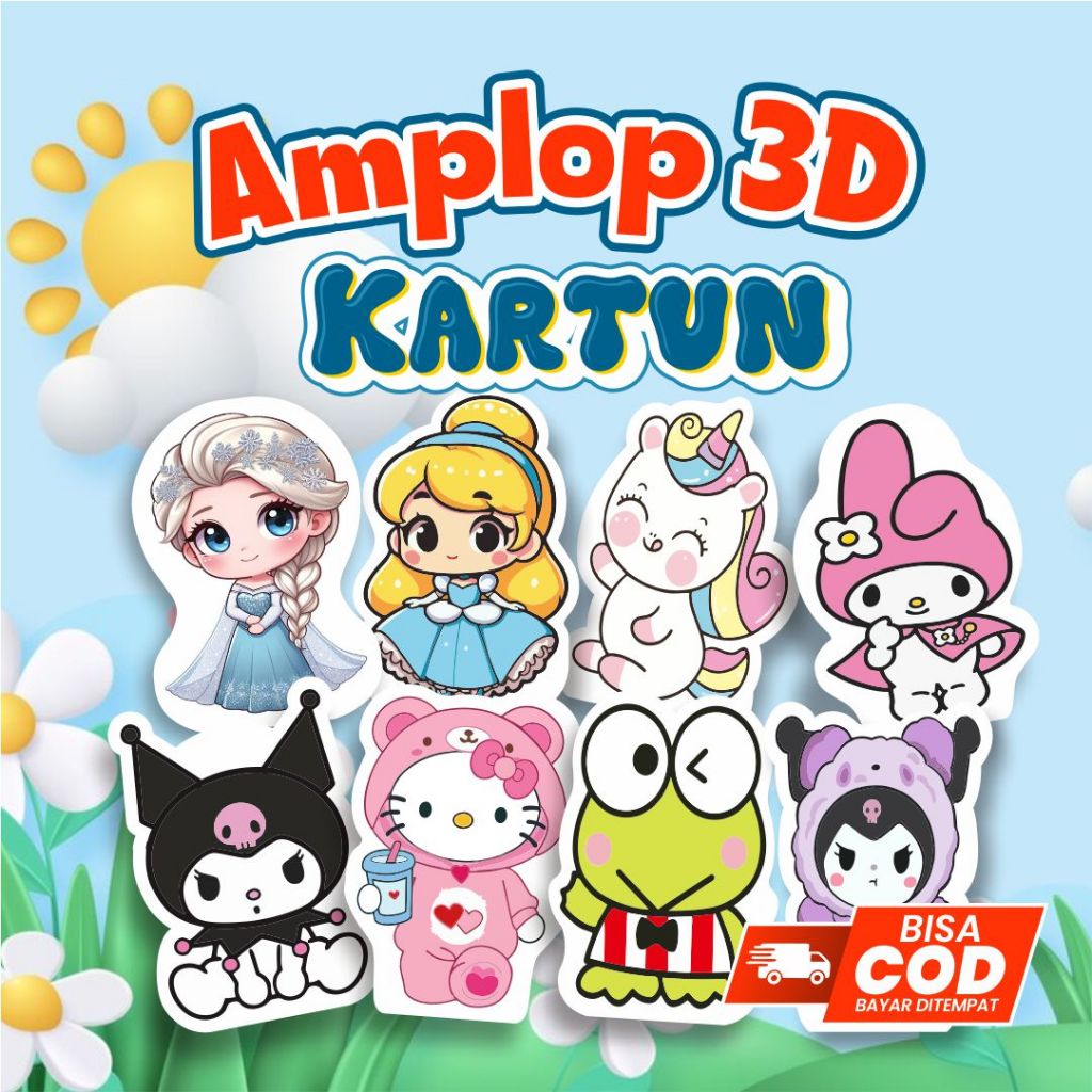 

AMPLOP KARAKTER 3D ANGPAO AMPLOP LEBARAN IDUL FITRI LUCU motif banyak ready stock