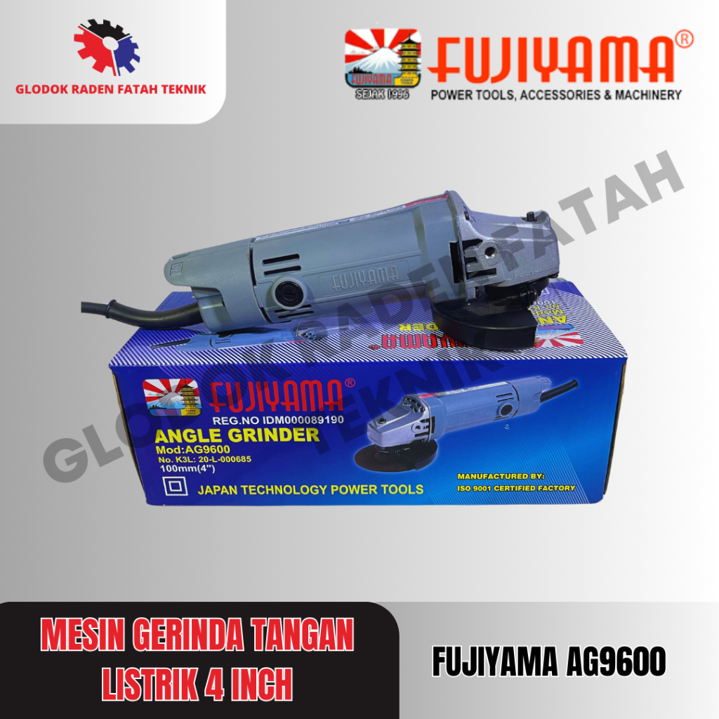 FUJIYAMA AG9600 Angle Grinder Mesin Gerinda Tangan Listrik 4 Inch/Mesin Gerinda Tangan Listrik Fujiy