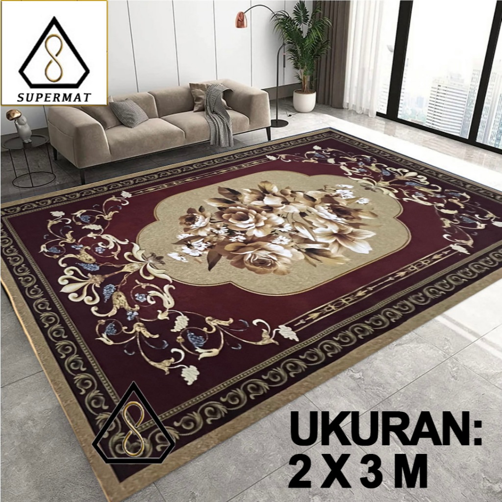 SUPERMAT - Karpet Lantai Eropa Polyester Jumbo [Uk 200 x 300 Cm]