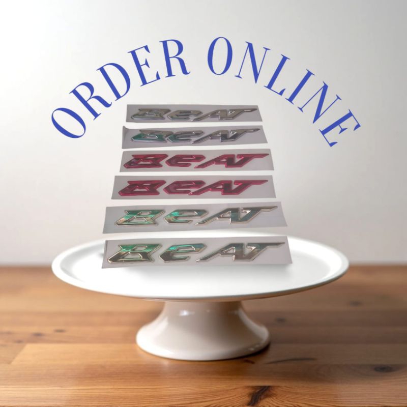 emblem timbul Beat/ emblem timbul tulisan Beat Chrom/ emblem timbul Beat gold/ emblem timbul Beat me