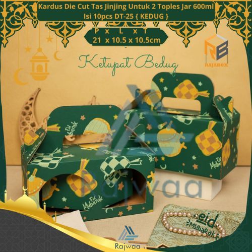 

10 Pcs Dus Jinjing Hampers Idul Fitri Ukuran 21x10,5x10,5cm Muat 2 Toples Jar 600ml