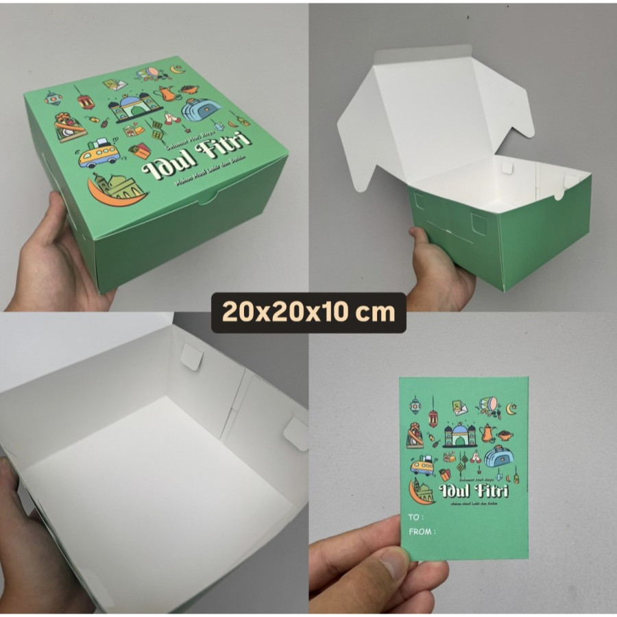 

(5 Pcs)Dus Cake Eid Mubarak 20x20x10 Cm Box Hampers Idul Fitri Kotak Kue Lapis Legit Eid Mubarak