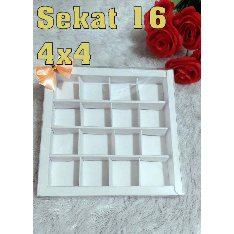 

Box Coklat Lembaran Sekat 16 (4x4) /Dus Coklat/box Coklat Karakter/minimal order 5lembar