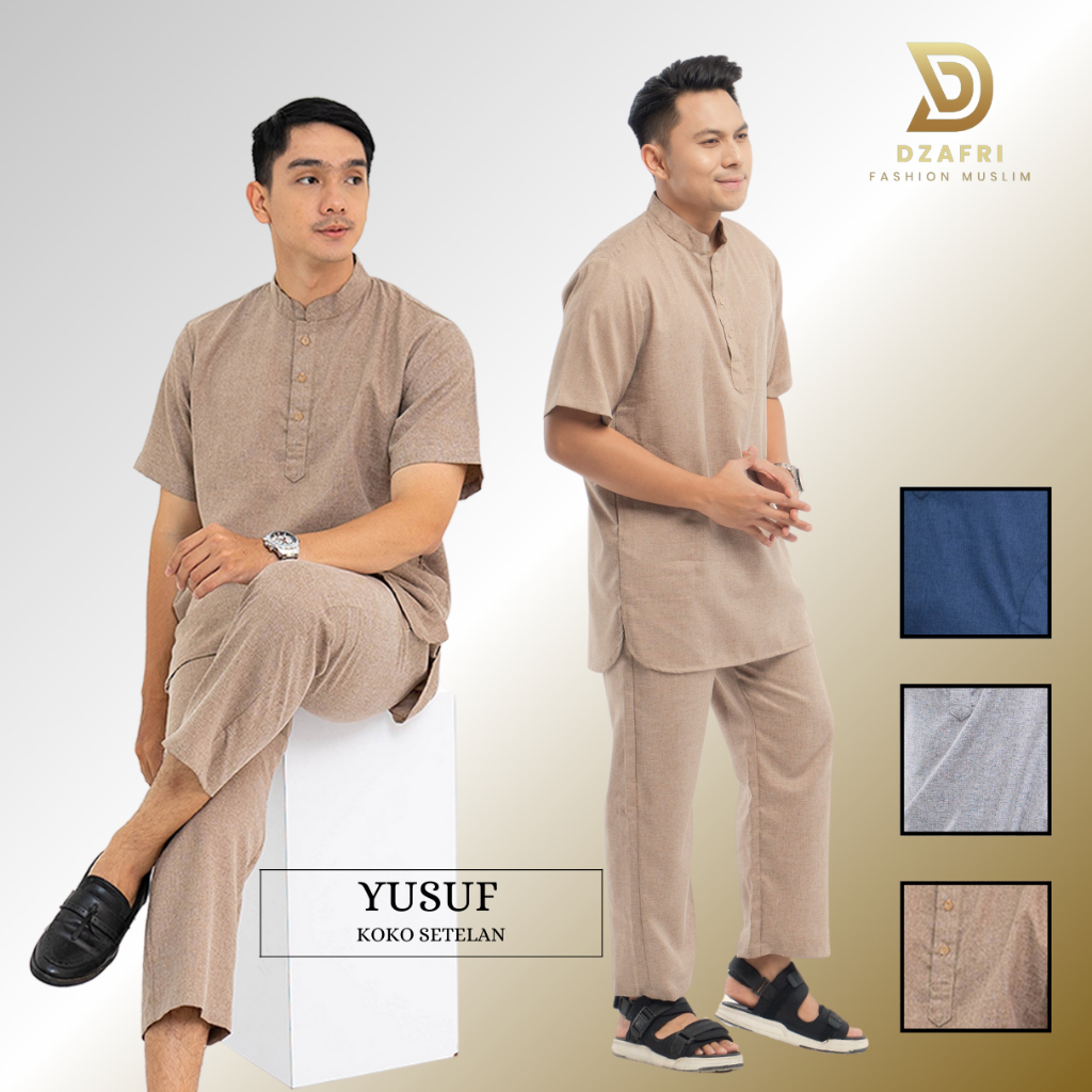 Koko Setelan Pria Dewasa Koko Satu Set Yusuf Tersedia 3 Warna