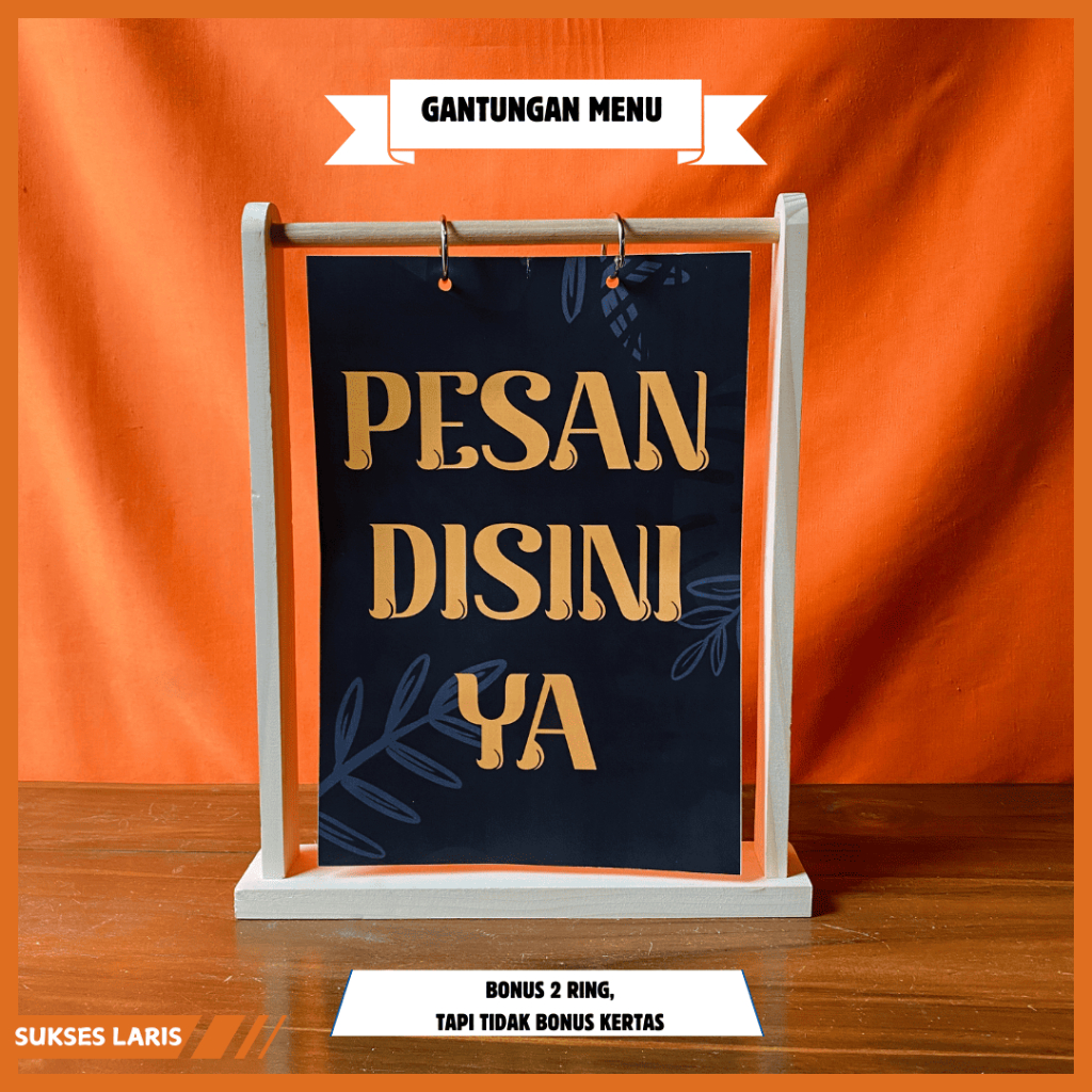 GANTUNGAN MENU UKURAN A4 A5 A6 | PAPAN MENU KAYU | STAND MENU GANTUNG