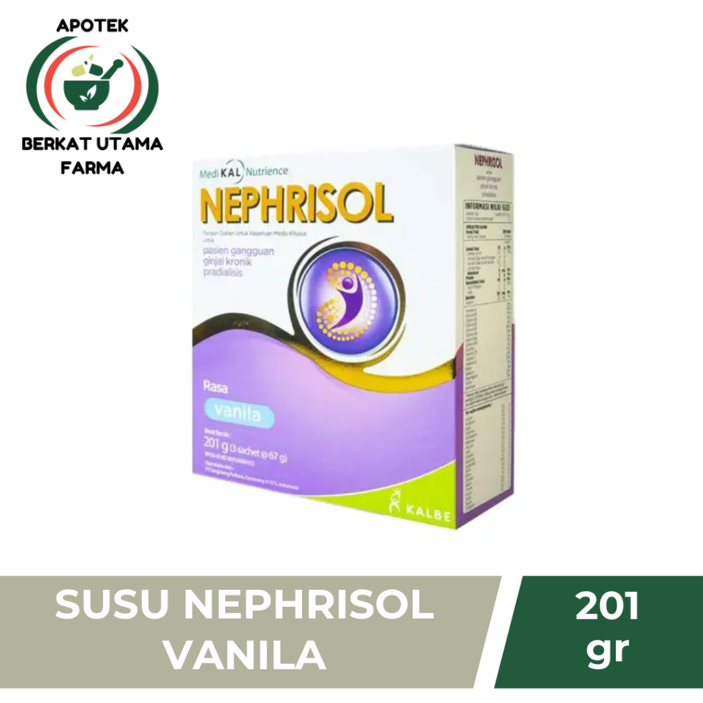 

NEPHRISOL SUSU VANILA 201g - Susu Rendah Protein - Khusus Pasien Ginjal Predialisis