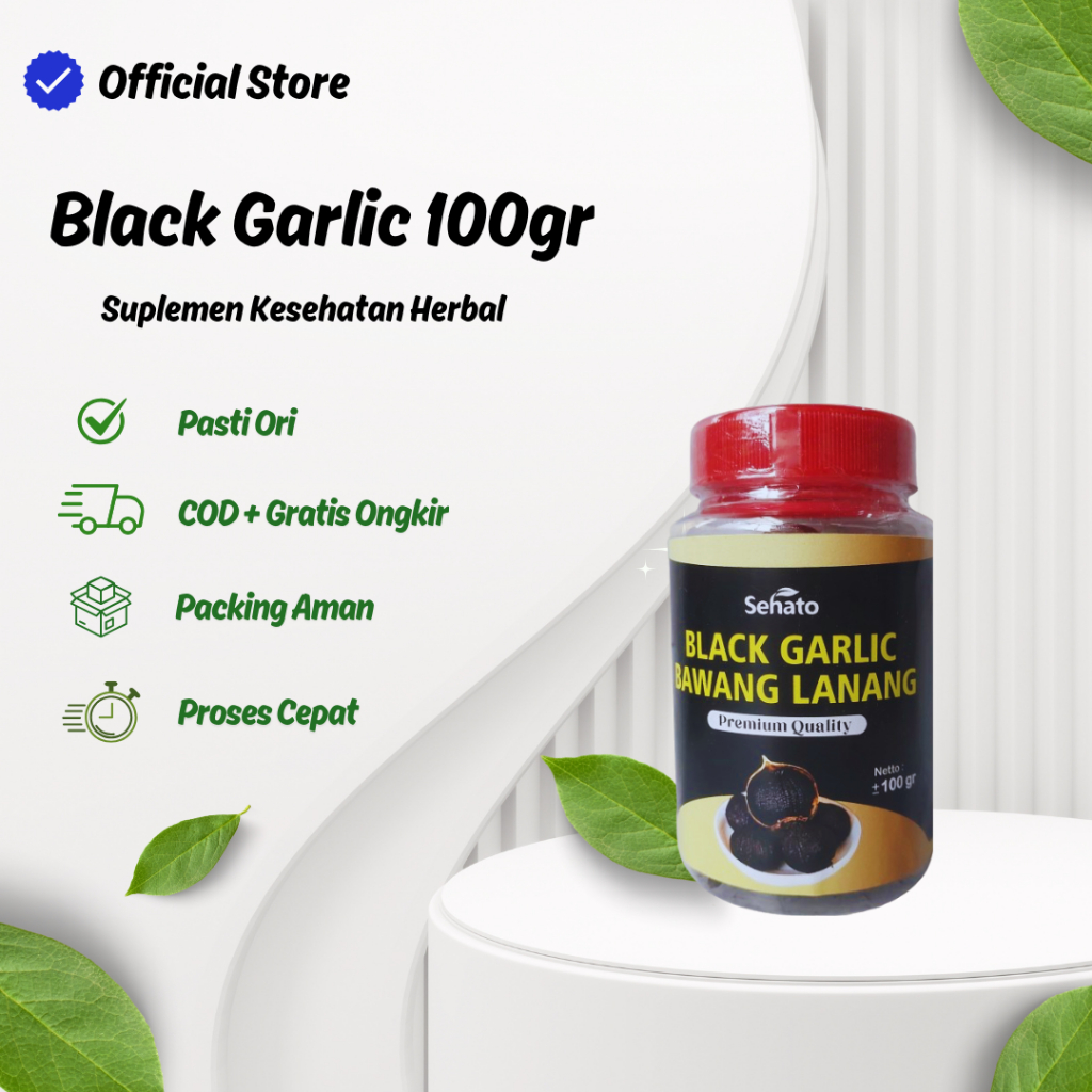 

Black Garlic Sehato 100gr - Bawang Lanang Hitam Premium Quality