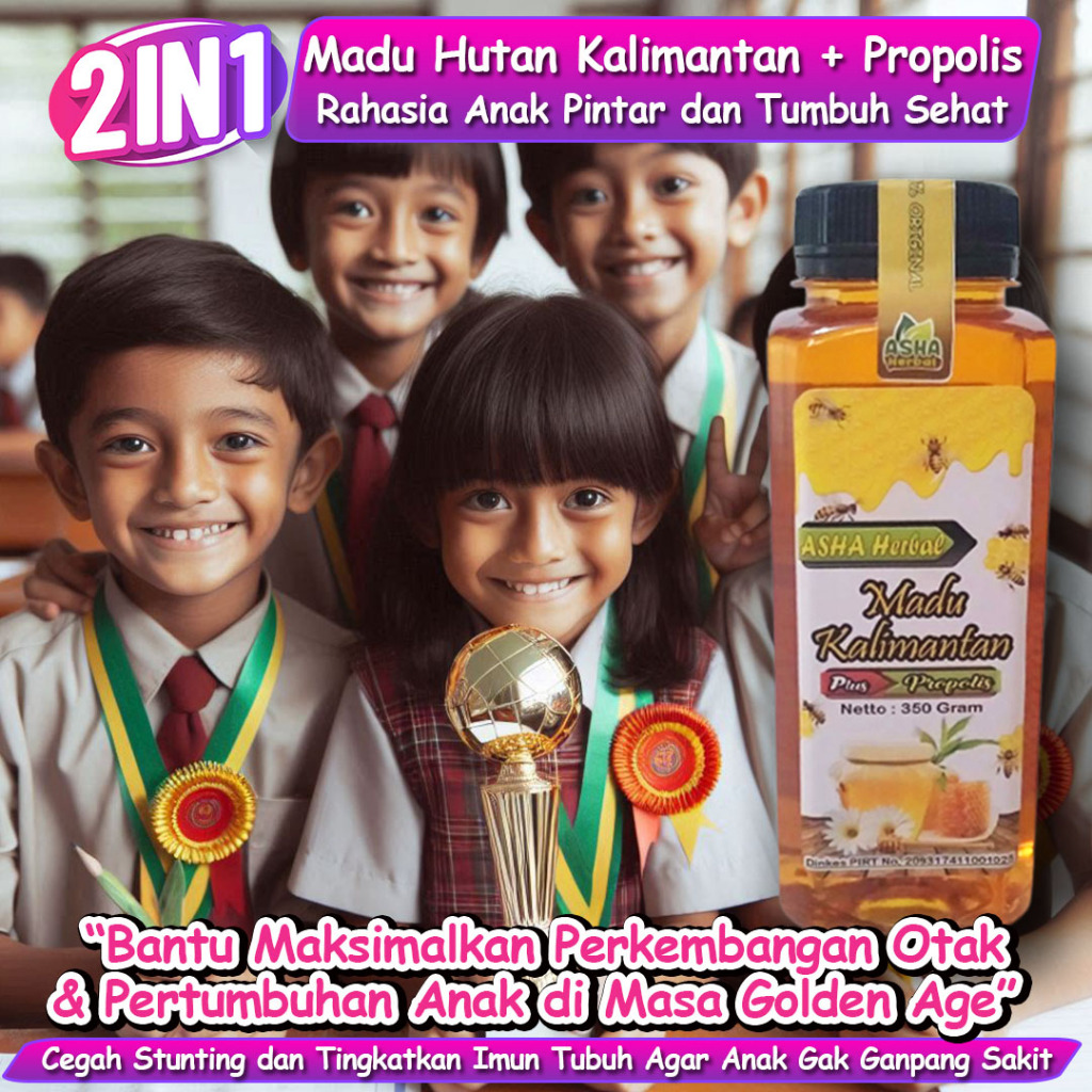 

RAHASIA ANAK CERDAS & SEHAT! MADU HUTAN + PROPOLIS HUTAN KALLIMANTAN