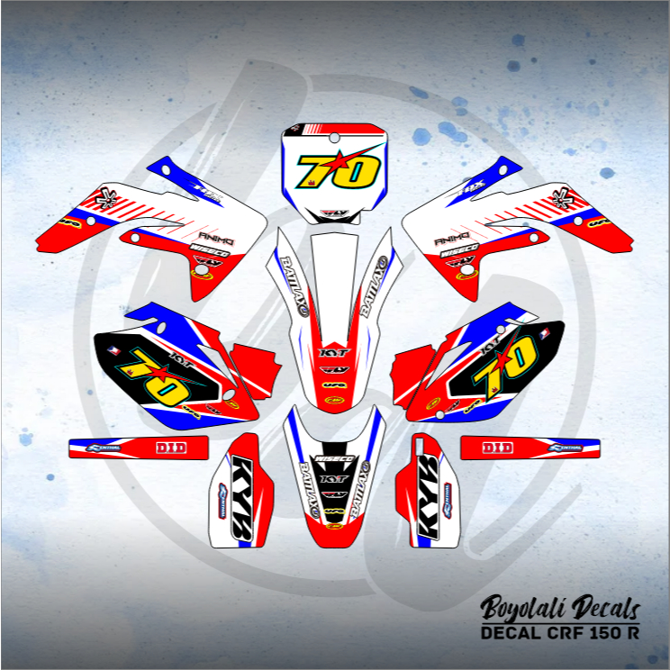 DECAL STICKER CRF 150 R (001) DEKAL STIKER 150R FULLBODY HITAM MERAH KUNING HIJAU BIRU GOLD EMAS PIN