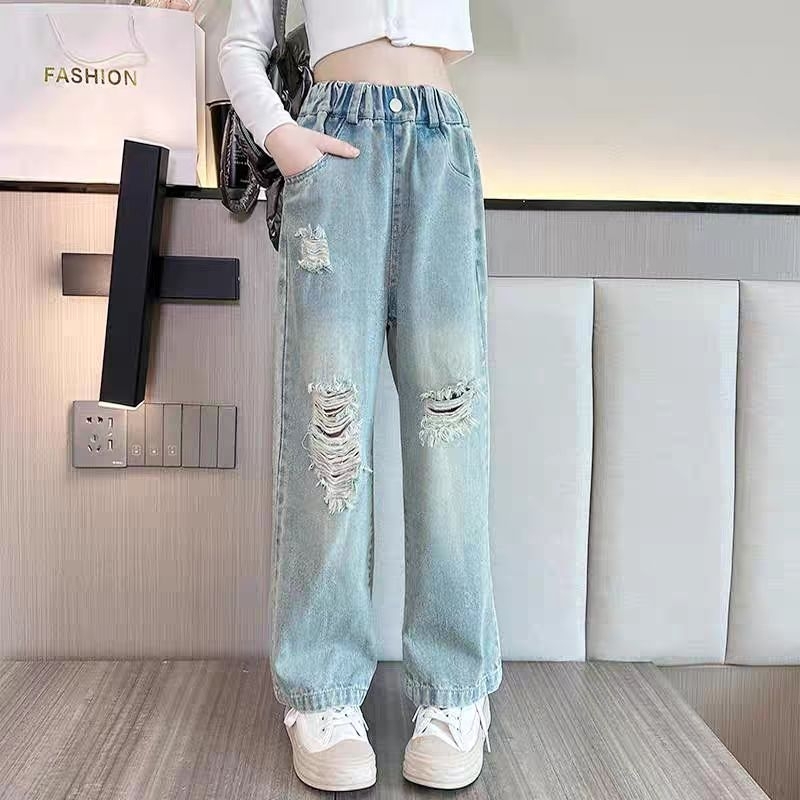 Celana Jeans Panjang Anak Perempuan Celana Jeans Sobek Anak Cewek Celana Jeans Kekinian
