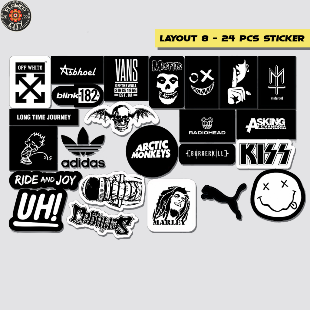 

Sticker Pack Premium - Sticker Helm / Outdoor - LAYOUT 8 Black & White M - Flower City