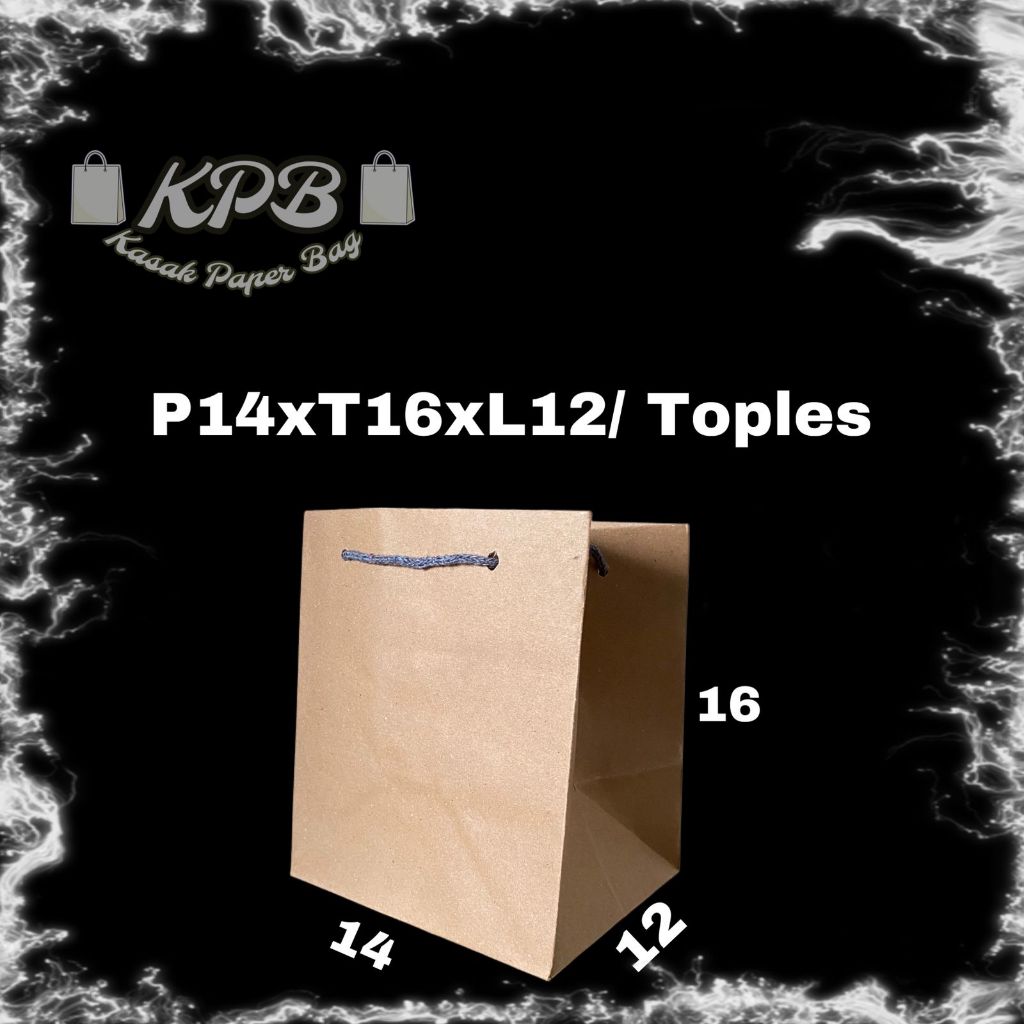 

(Pcs) Paper bag polos / motif murah / tas belanja / kantong souvenir / 14X16X12