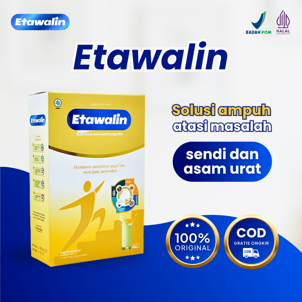 

Etawalin Solusi Atasi Obati Asam Urat Rematik Nyeri Pinggang 100% Original Susu Bubuk Kambing Etawa