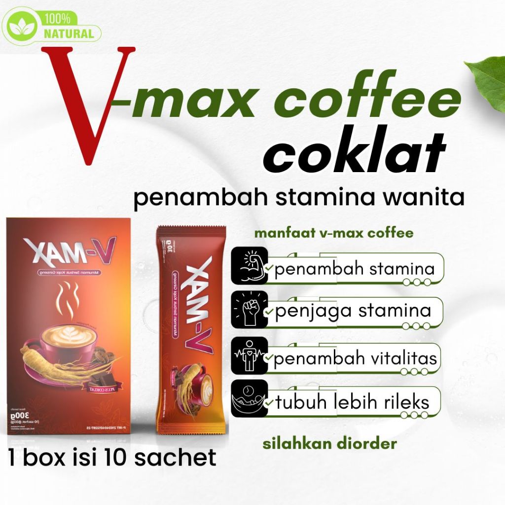 

V-MAX COFFEE,,,kopi rasa coklat penambah stamina wanita