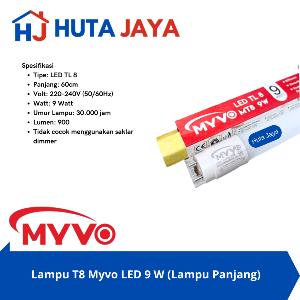 Lampu T8 Myvo LED (Lampu Panjang)