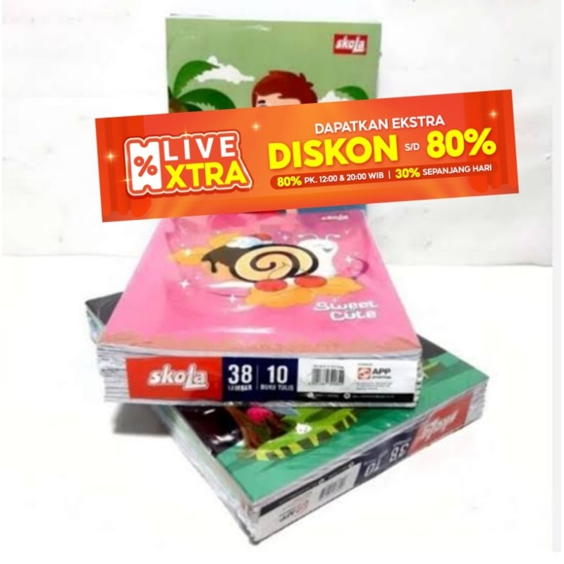 

Buku Tulis Skola by SIDU 38 Lembar 1 Pak Isi 10pcs -TRISAMALA