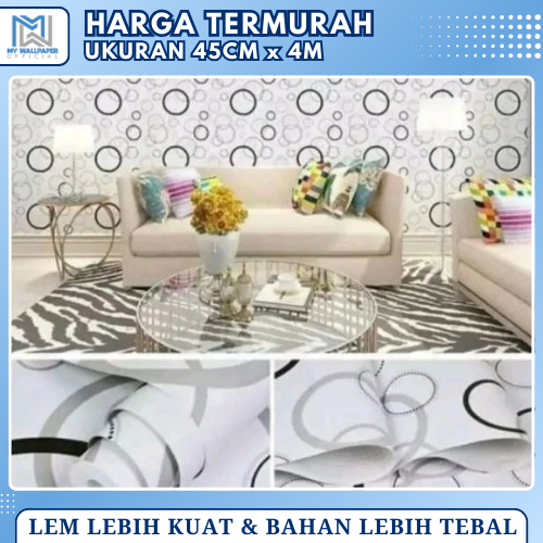 Wallpaper Dinding Putih Hitam Wallpaper Dinding Ruang Tamu Minimalis Wallpaper Kamar Ring Hitam Puti