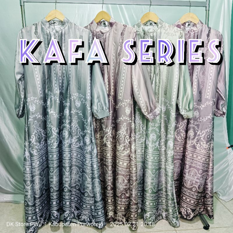 Gamis muslim jumbo wanita syar'i motif Kafa series baju lebaran gamis lebaran gamis formal gamis kon