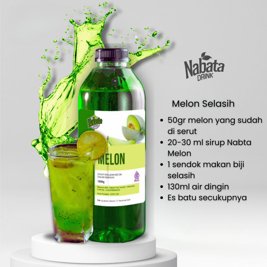

Ay00! Sirup Melon 1 Liter Nabata Drink - Noni Fruit Syrup Melon Nabata Drink 1000ml