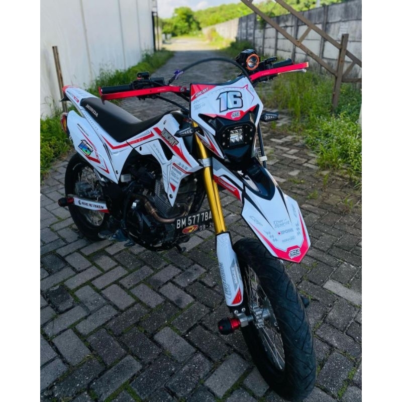 Decal Sticker Motor CRF 150L Putih Merah Kombinasi Hologram Bisa Reques