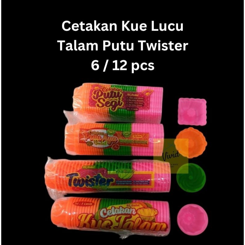 Cetakan Kue Talam Putu Bulat Putu Segi Twister Mini - Cetakan Lucu Kecil - Cetakan Agar Lucu - Cetak