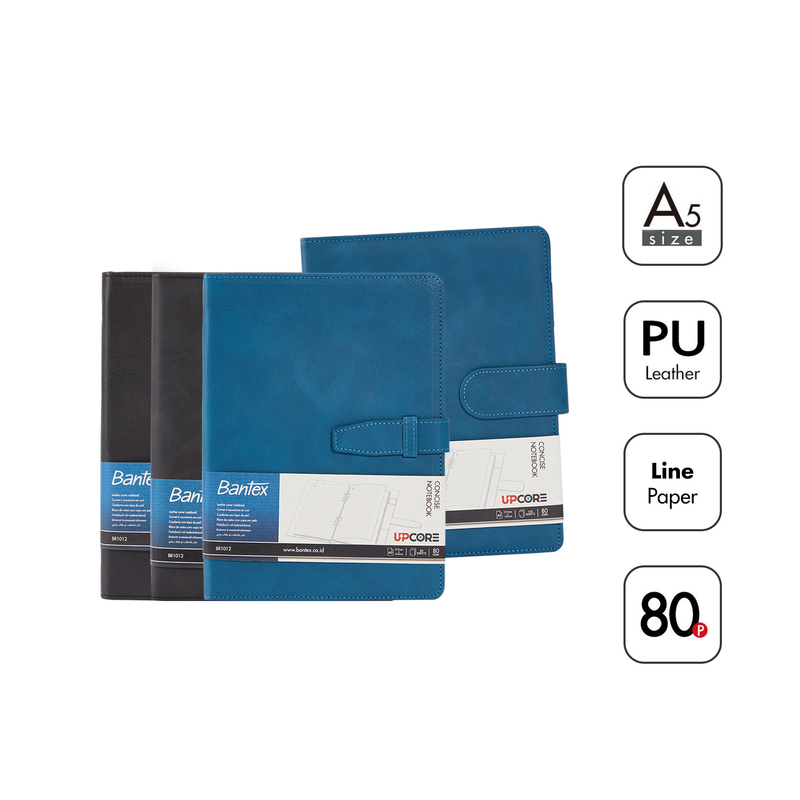 

[Terminal Stationery 01] Bantex Buku Agenda Catatan Kerja Ukuran A5 Dengan Pengait Bahan Kulit PU Tahan Air BR101X