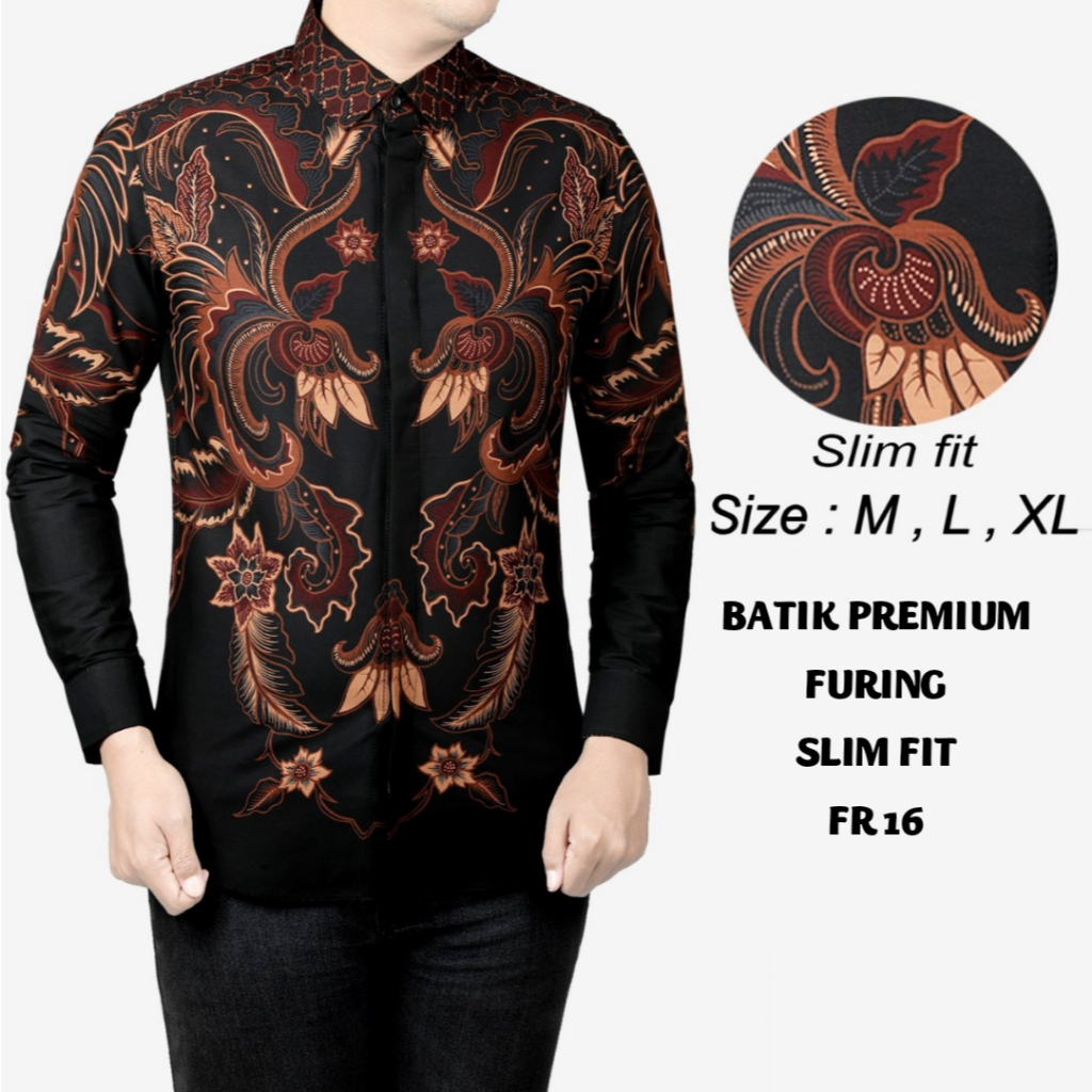 KEMEJA BATIK PRIA SLIM FIT LENGAN PANJANG FORTUN REMO BAJU BATIK FR 16
