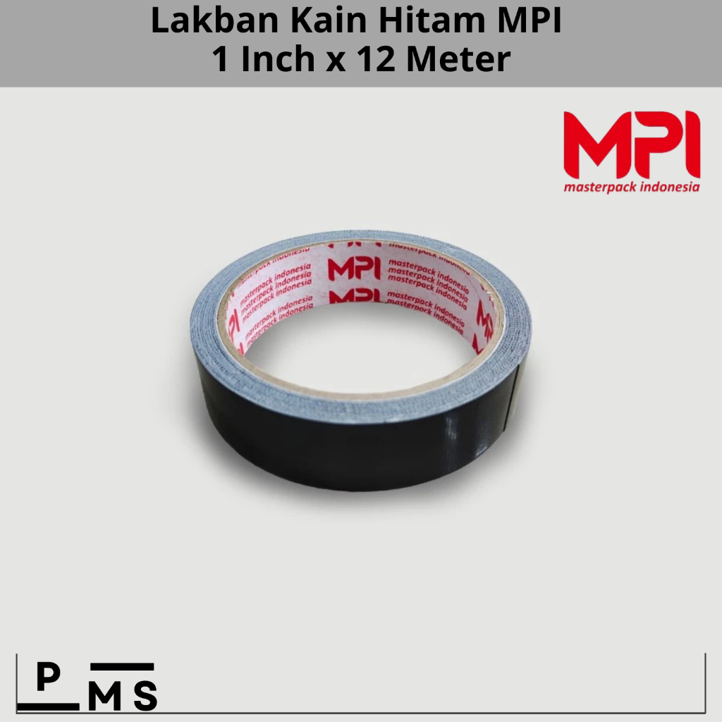 

Lakbain Kain 24 mm Hitam 1 INCH x 8 Meter MPI - Cloth Tape Hitam 24mm x 8 Meter merk MPI